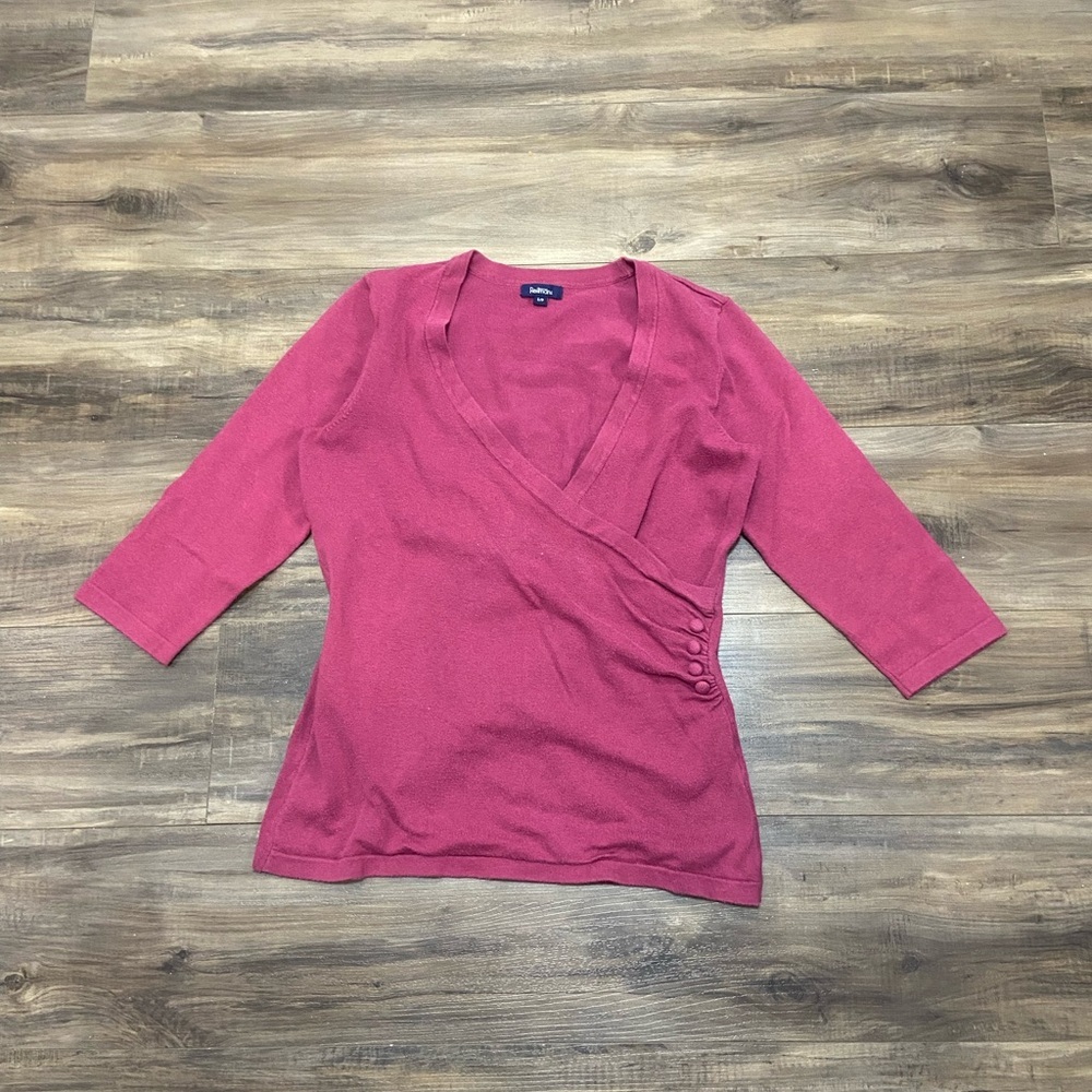 Reitmans Berry Knit Wrap Top